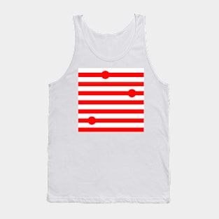 Red striped pattern with red dots Tank Top